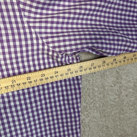 Brooks Brothers 346 Slim Fit Purple Plaid Long Sleeve Button Down Preppy Work - Picture 3 of 6